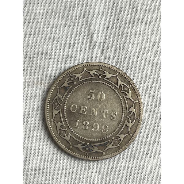 Low mintage 1899 Newfoundland silver 50 cent