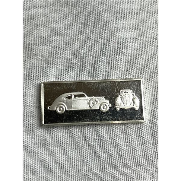 .925 sterling silver art bar with classic car