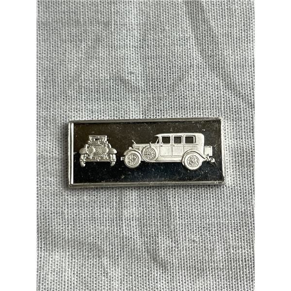 .925 sterling silver art bar with classic car