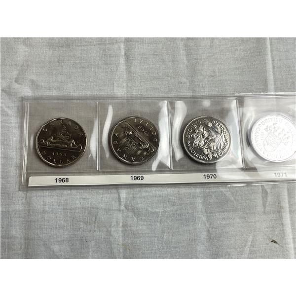 lot of 4 different vintage canada $1 coins