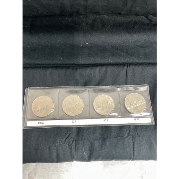 lot of 4 different vintage canada $1 coins