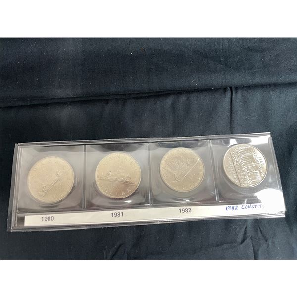 lot of 4 different vintage canada $1 coins