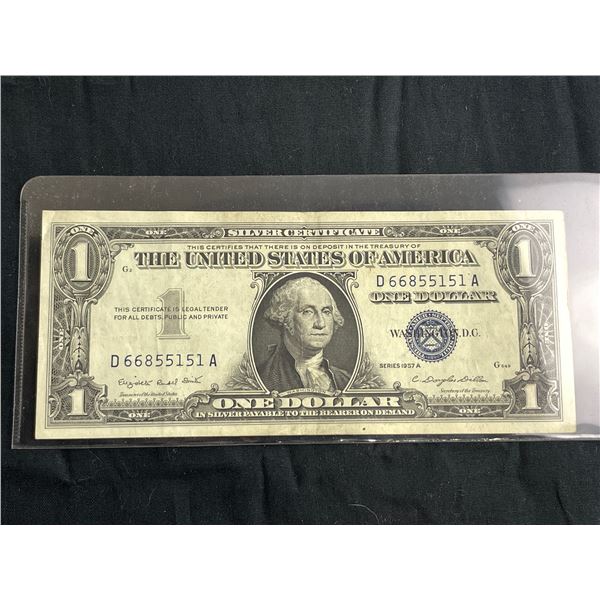 1957A USA silver certificate $1 banknote