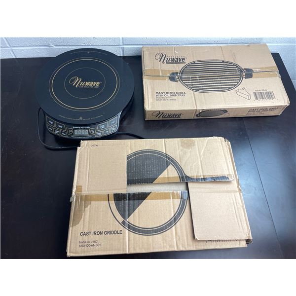 Nuwave Cooktop with brand new cast iron grill and cast iron griddle