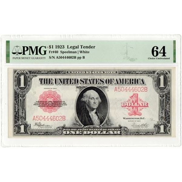 Fr.40 1923 $1 Legal Tender Note PMG MS-64