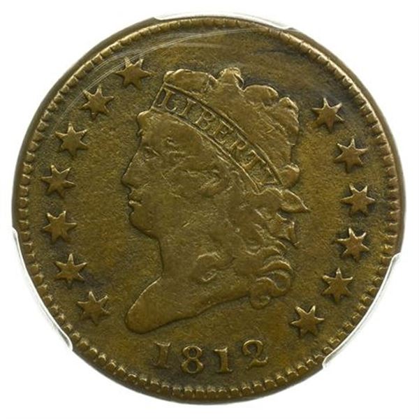 1812 Classic Head Cent Small Date PCGS Genuine Environmental Damage VF Detail