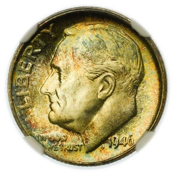 1946-S Roosevelt Dime NGC MS-66 FT