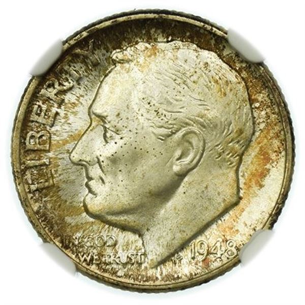 1948-D Roosevelt Dime NGC MS-66 FT