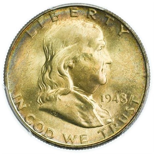 1948-D Franklin Half Dollar PCGS MS-64 FBL