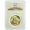 Image 2 : 1953-S Franklin Half Dollar NGC MS-65