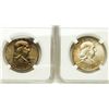 Image 2 : Group of 2 1958 and 1958-D Franklin Half Dollars NGC MS-65