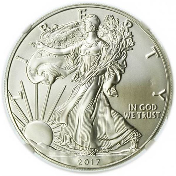 2017-W Burnished Silver Eagle 30th NGC MS-70 First Day of Issue