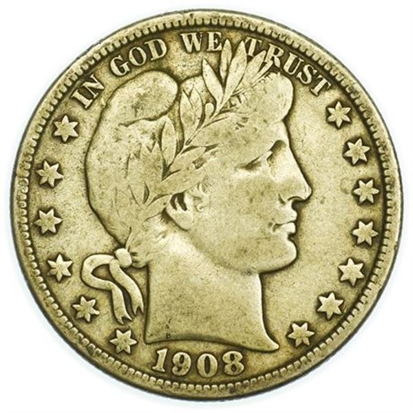 1908-D Barber Half Dollar