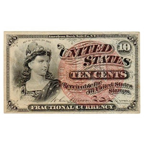 1863 4th Issue Ten Cents Fractional Note