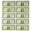 Image 1 : Group of 10 1957* $1 Silver Certificate Star Notes