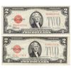 Image 1 : Group of 2 1928-G and 1928-F $2 Legal Tender Notes