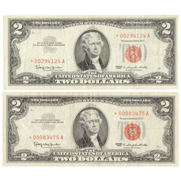 Group of 2 1963* $2 Legal Tender Star Notes