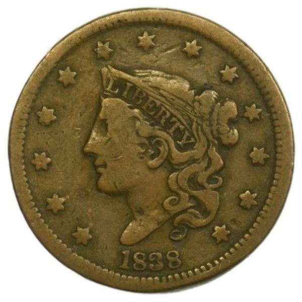 1838 Coronet Head Large Cent