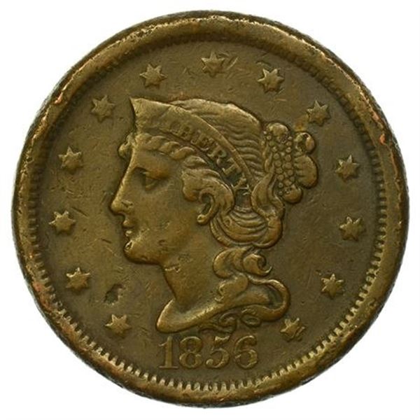 1856 Slanted 5 Braided Hair Large Cent