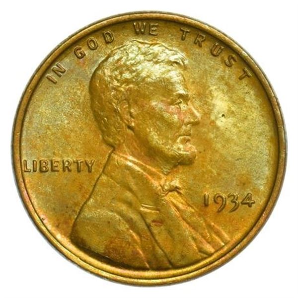 1934 Lincoln Wheat Cent - Toned