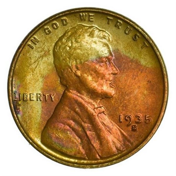 1935-S Lincoln Wheat Cent - Toned
