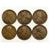 Image 1 : Group of 6 Lincoln Wheat Cents 1920, 1920-D, 1920-S, 1921, 1924, 1925