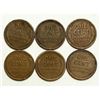 Image 2 : Group of 6 Lincoln Wheat Cents 1920, 1920-D, 1920-S, 1921, 1924, 1925