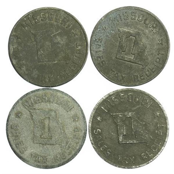 Group of 4 Missouri Tax Tokens