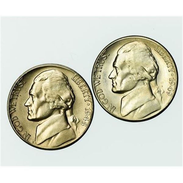 Group of 2 Jefferson Nickels 1948-S and 1949-S