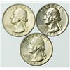 Image 1 : Group of 3 Washington Silver Quarters 1945, 1952-D, 1955-D