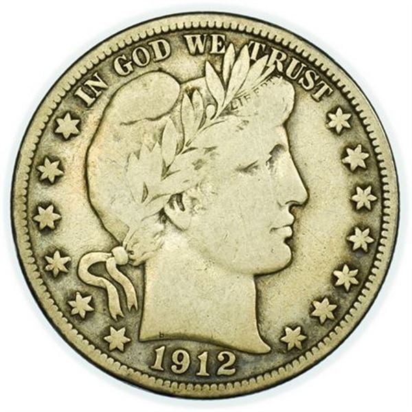 1912-S Barber Half Dollar