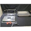 Image 8 : Qty 2 Metal Warming Dishes on Stands w/ Lids & Sterno Holders