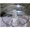 Image 1 : Qty 2 Clear Glass Cake Stands 10" & 12.5" Diameter