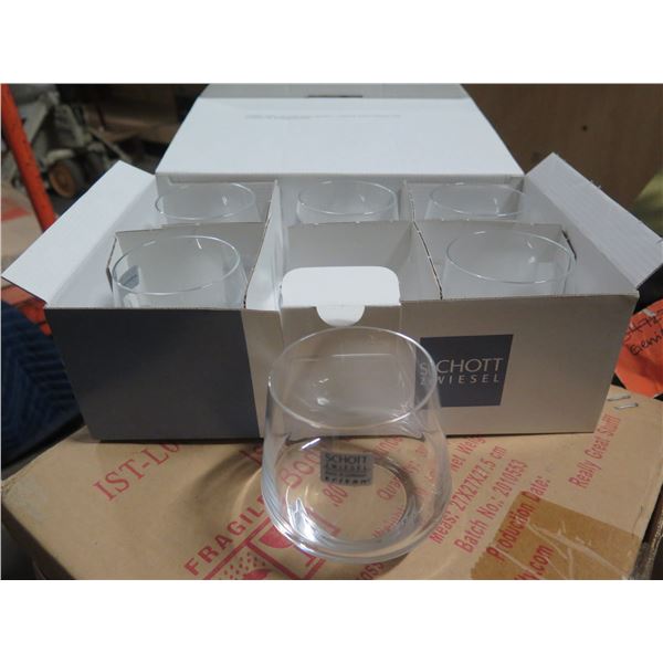 Qty 16 Boxes Whiskey Small Glasses (6 per box)