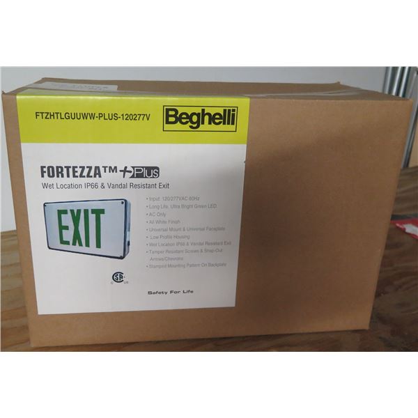 Qty 10 Boxes Beghelli Forteza EXIT Signs FTZHTLGUUWW-Plus-120277v