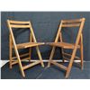 Image 1 : Qty 2 Wooden Slatted Folding Chairs 36"H