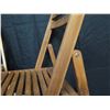 Image 8 : Qty 2 Wooden Slatted Folding Chairs 36"H
