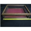 Image 8 : Wooden Jewelry Display Case w/ Latch, Glass Sides & Velvet Bottom 23"x18"x6"H