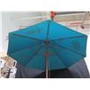 Image 2 : Large Jimmy Buffet's Margaritaville Blue Patio Outdoor Folding Umbrella 80" Dia. Open