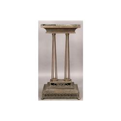 ANTIQUE ART DECO FRENCH IRON MARBLE PEDESTAL