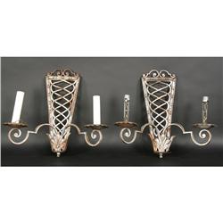 PAIR FRENCH ROYERE STYLE SCONCES 2 ARMS