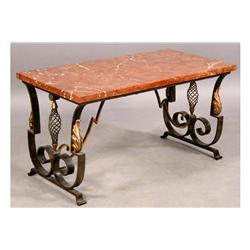 FRENCH POLLERIATE COFFEE TABLE MARBLE TOP