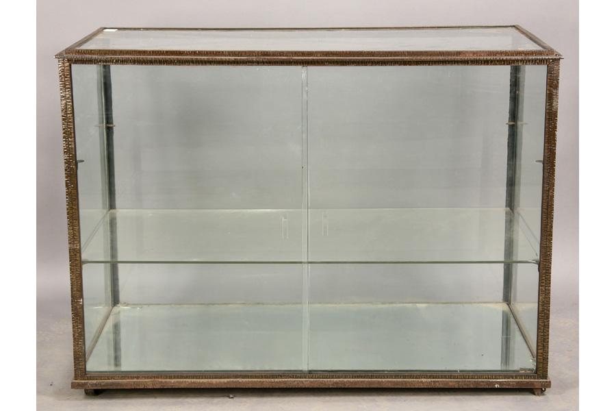 ANTIQUE WROUGHT IRON DISPLAY CASE SHELVES