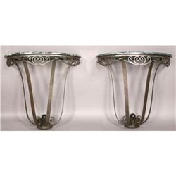 PR FRENCH ART DECO WR IRON DEMILUNE CONSOLES