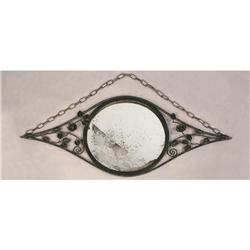 VINTAGE WROUGHT IRON ROUND MIRROR