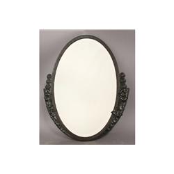 FRENCH ART DECO IRON BEVELED VINTAGE MIRROR 1940