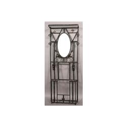 VINTAGE FRENCH IRON HAT RACK MIRROR 1940