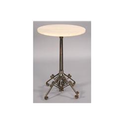ART DECO FRENCH WROUGHT IRON MARBLE TABLE