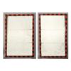 Image 1 : PAIR OF MIRRORS ORANGE BROWN STRIPED FRAMES