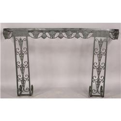 ART DECO WROUGHT IRON CONSOLE TABLE